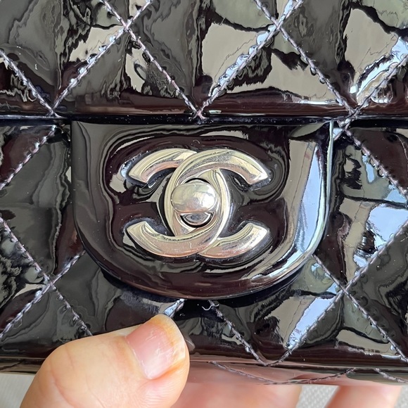 Chanel Black Mini Rectangular Patent Classic Flap Bag - Great Condition - Picture 9 of 11